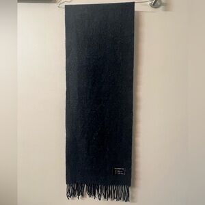100% Super Fine Cashmere Dark Gray Fringe Scarf